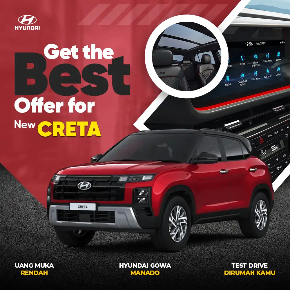 Konsultasi kredit mudah dan jadwal test drive rumah mobil Hyundai Creta wilayah Manado Gorontalo di Dealer Hyundai Gowa Manado