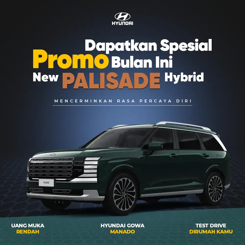 Cek estimasi angsuran ringan mobil premium Hyundai All New Palisade Hybrid dari smartphone di Dealer Hyundai Gowa Manado