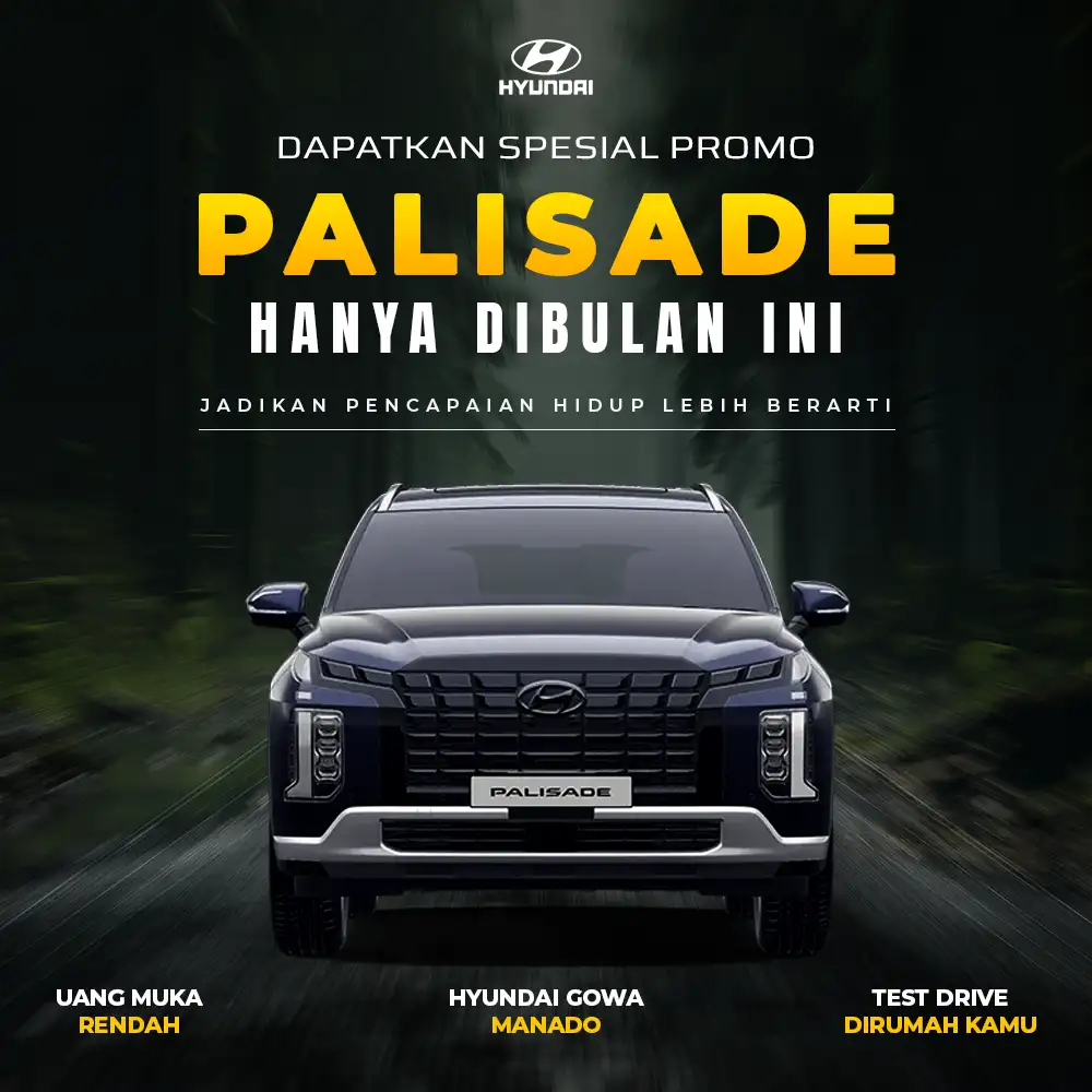 Konsultasi simulasi kredit mudah SUV mewah Hyundai Palisade via mobile untuk wilayah Manado Gorontalo di Dealer Hyundai Gowa Manado