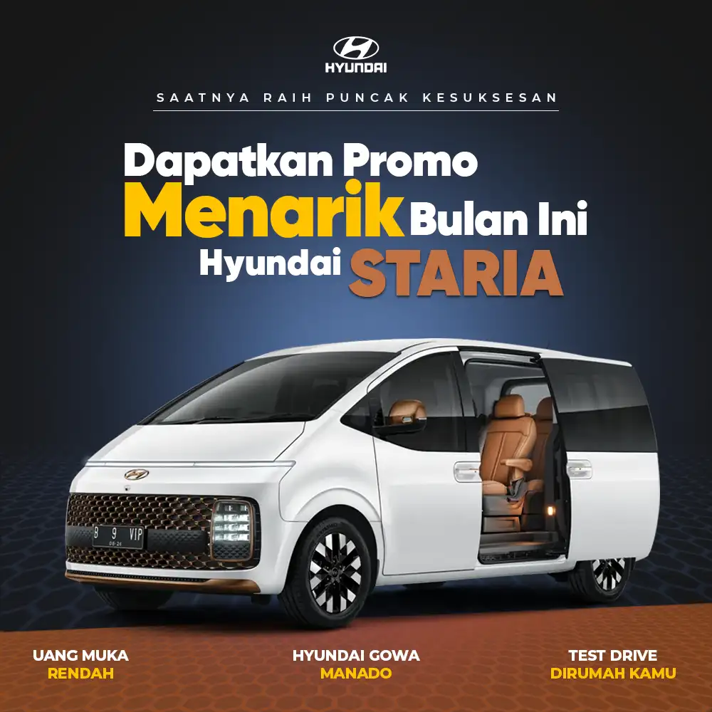 Layanan fast track konsultasi kredit gratis MPV mewah Hyundai Staria dari HP di Dealer Hyundai Gowa Manado