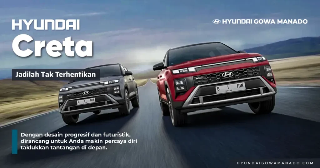 Dua mobil SUV kompak Hyundai Creta merah dan hitam, penjelasan lengkap tentang perbedaan tipe hyundai creta.