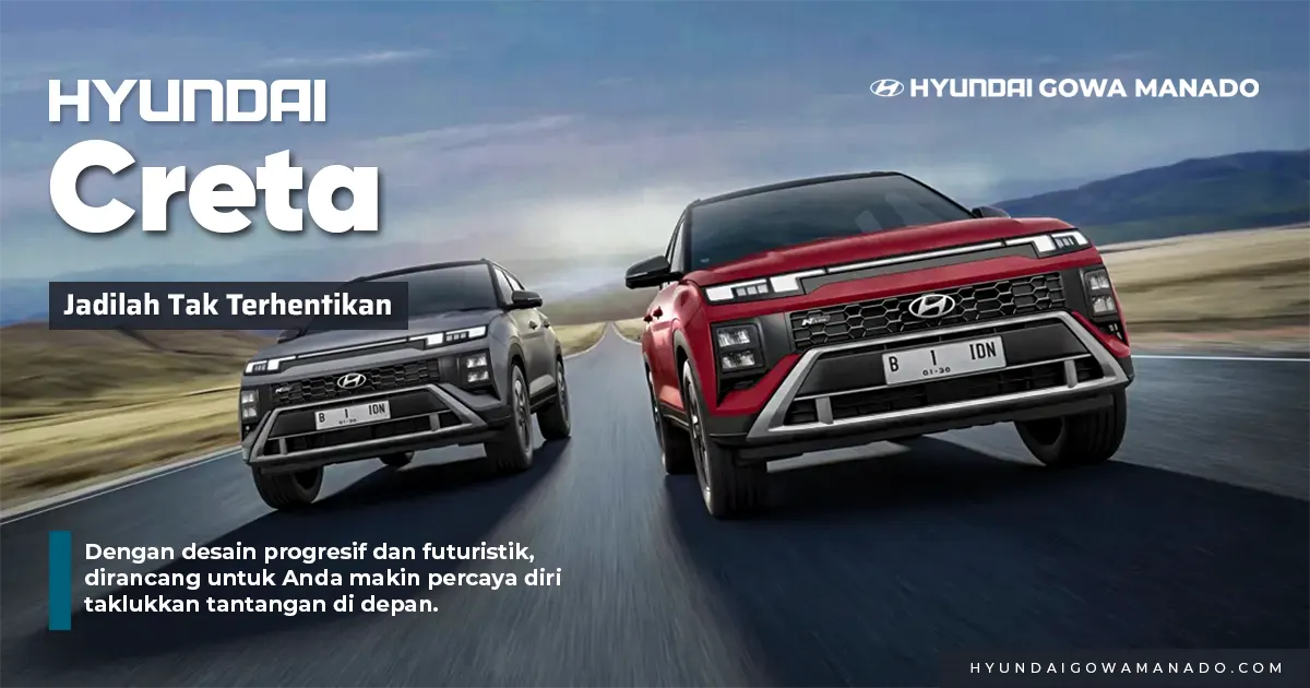 Dua mobil SUV kompak Hyundai Creta merah dan hitam, penjelasan lengkap tentang perbedaan tipe hyundai creta.