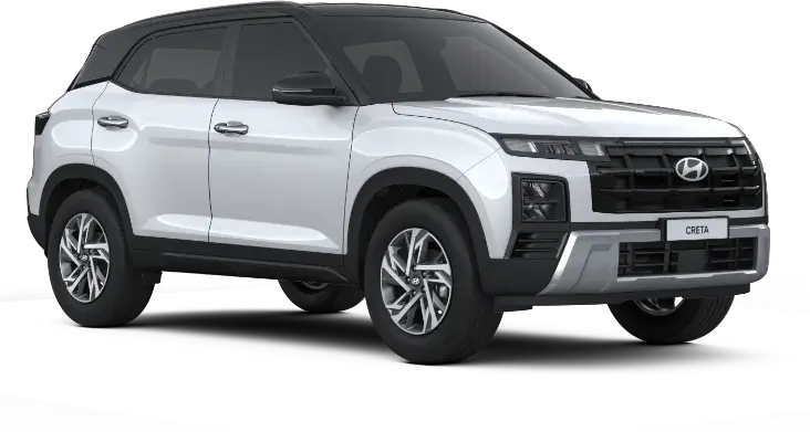 Pilihan warna two-tone Creamy White Pearl dengan atap hitam pada unit Hyundai New Creta Manado
