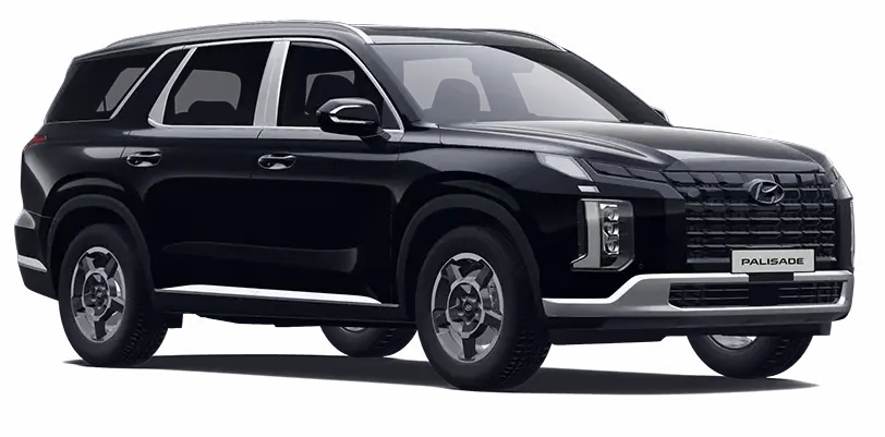 Pilihan warna eksterior gagah Abyss Black Pearl pada bodi SUV mewah Hyundai Palisade Manado