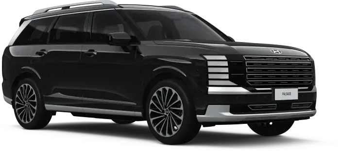 Pilihan warna eksterior Abyss Black Pearl pada bodi SUV mewah Hyundai Palisade Hybrid Manado