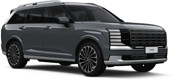 Visual warna baru modern Ecotronic Gray Pearl pada eksterior premium Hyundai Palisade Hybrid Sulawesi Utara