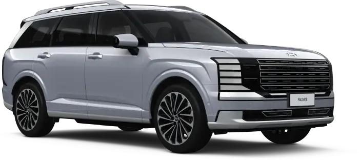 Sentuhan warna Shimmering Silver Metallic pada bodi besar kokoh Hyundai Palisade Hybrid Manado