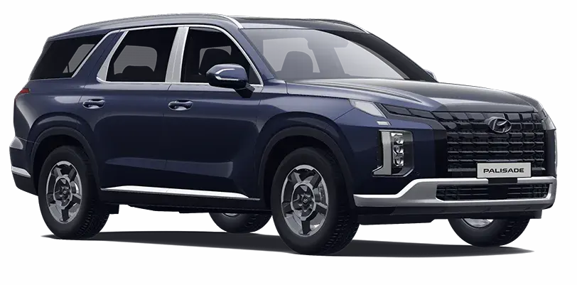 Karakter eksklusif pilihan warna unik Moonlight Blue Pearl pada eksterior Hyundai Palisade diler Manado