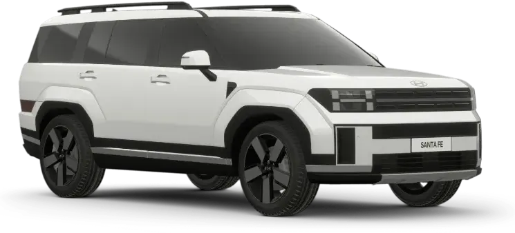 Tampilan elegan pilihan warna Creamy White Pearl pada bodi kotak Hyundai Santa Fe Manado