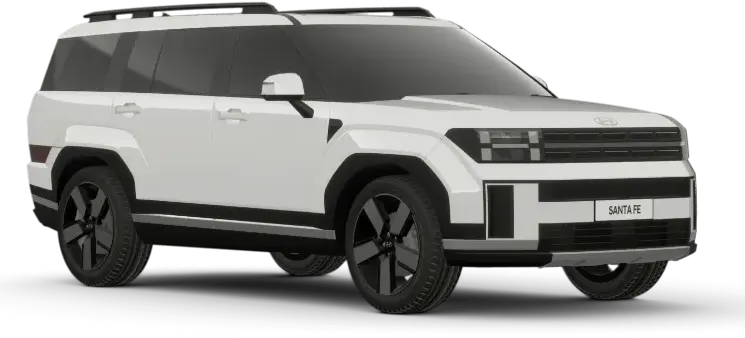Visual unik berkelas dari rona putih doff Optic White Matte mobil SUV Hyundai Santa Fe Manado
