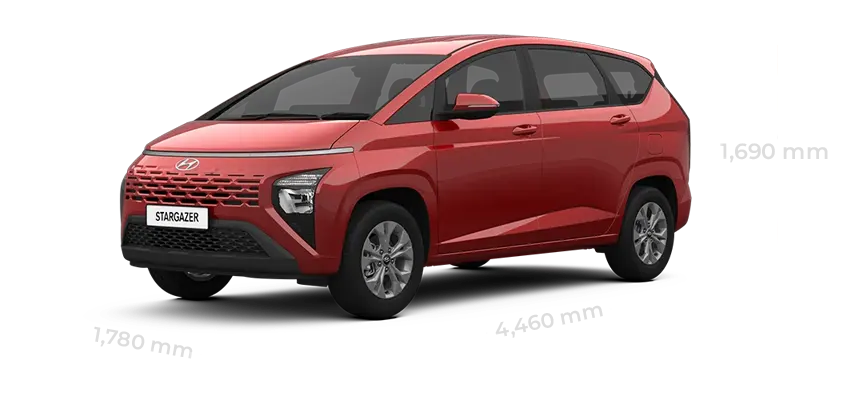 Detail informasi dimensi panjang lebar tinggi mobil keluarga Hyundai Stargazer area Gorontalo di Dealer Hyundai Gowa Manado