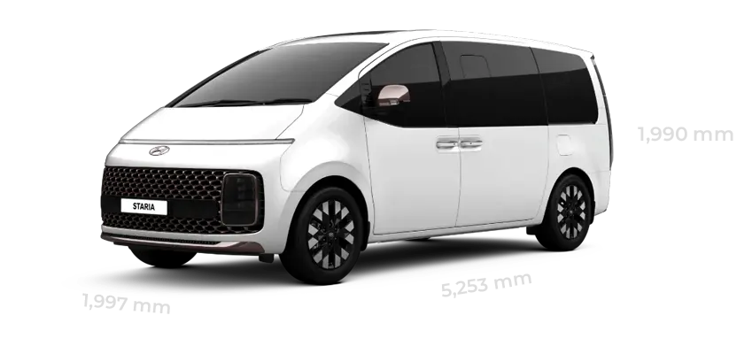 Spesifikasi dimensi ukuran kabin dan panjang bodi MPV mewah Hyundai Staria di Dealer Hyundai Gowa Manado
