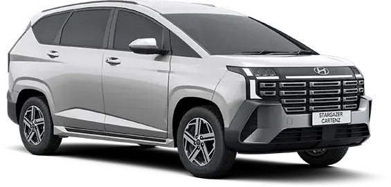 Pilihan warna Creamy White Pearl yang elegan pada unit Hyundai Stargazer Cartenz diler Manado