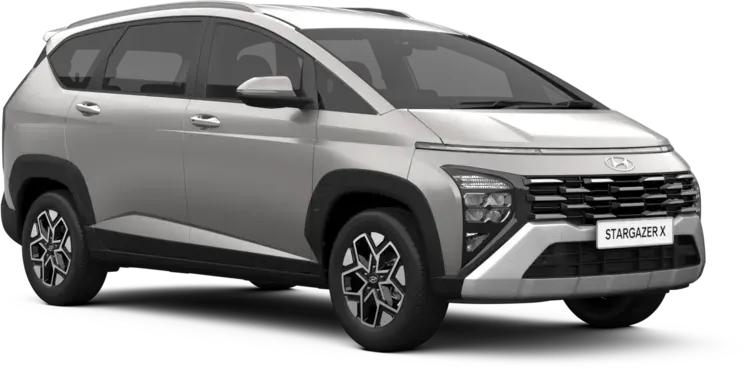 Sentuhan warna doff premium eksklusif Gravity Gold Matte pada bodi gagah Crossover Hyundai Stargazer X Manado