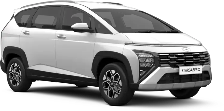 Karakter tangguh pilihan warna unik doff Optic White Matte pada eksterior Hyundai Stargazer X Manado