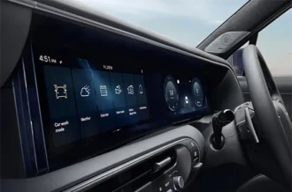 Layar sentuh multimedia canggih 12.3 inch Infotainment System pada dasbor Hyundai Palisade Hybrid Manado