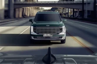 Teknologi kontrol kecepatan adaptif otomatis Smart Cruise Control SCC Hyundai Palisade Hybrid diler Manado