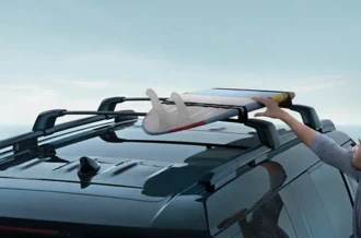 Aksesoris tambahan palang besi atap Official Cross Bar untuk petualangan Hyundai Santa Fe Sulawesi Utara