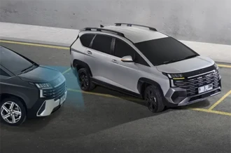 Radar pendeteksi titik buta Blind Spot Collision Avoidance Assist pada Hyundai Stargazer Cartenz X Manado