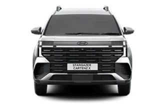 Tampilan tampak depan dynamic face tangguh Hyundai Stargazer Cartenz X di diler Gowa Manado