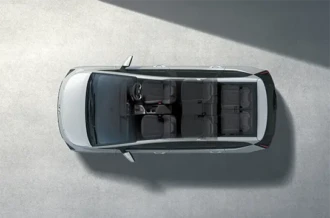 Tata letak kabin lapang keluarga berkapasitas 7 kursi penumpang standar Hyundai Stargazer Sulawesi Utara